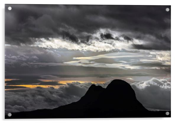 Storm Clouds and Suilven, Scotland Acrylic by Arterra 