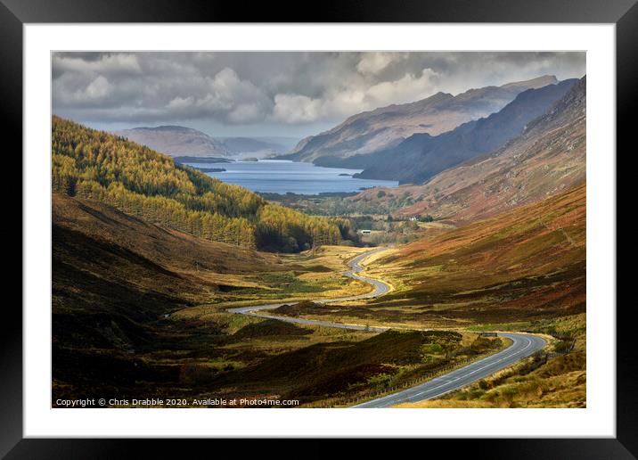 Glen Docherty with Loch Maree in the distance Framed Mounted Print by Chris Drabble