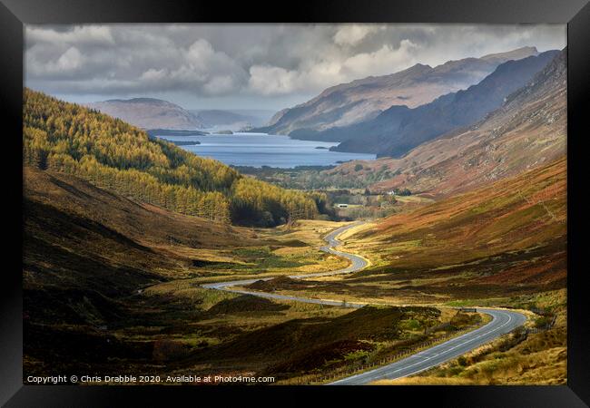 Glen Docherty with Loch Maree in the distance Framed Print by Chris Drabble