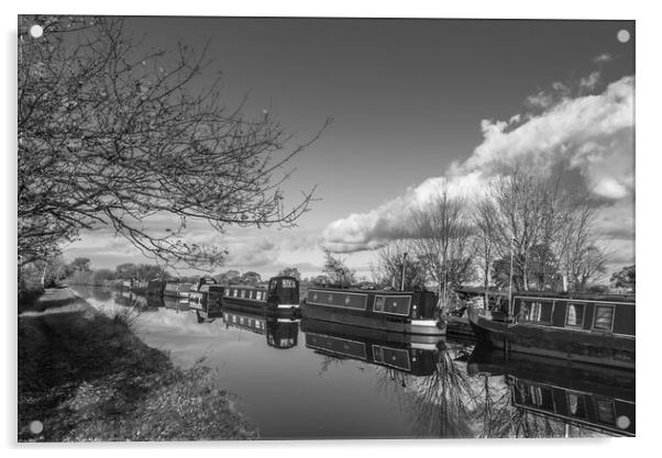 Shropshire Union Canal Chester black and white Acrylic by Jonathon barnett