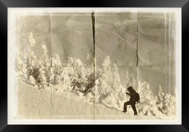 Snowshoeing in the Chic Choc mountains in Quebec Framed Print by Colin Woods