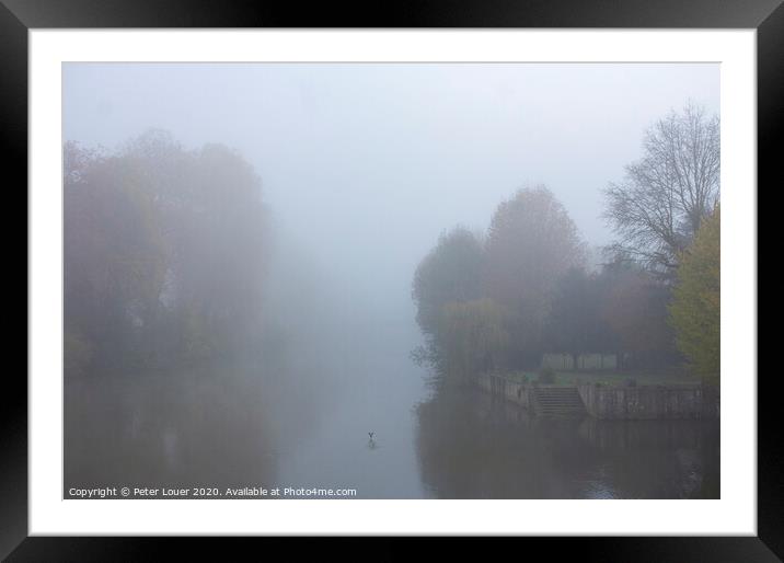 Misty River Framed Mounted Print by Peter Louer