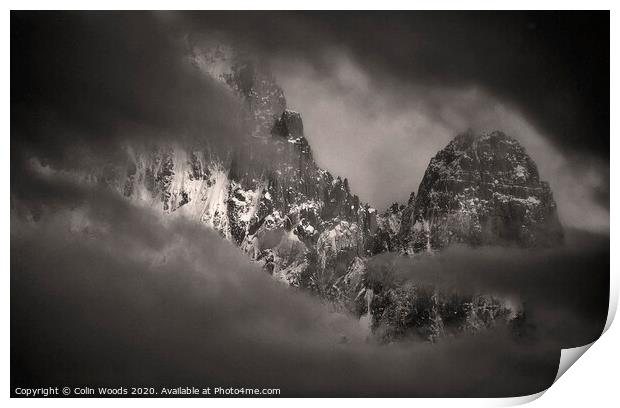 Clearing storm in the French Alps Print by Colin Woods