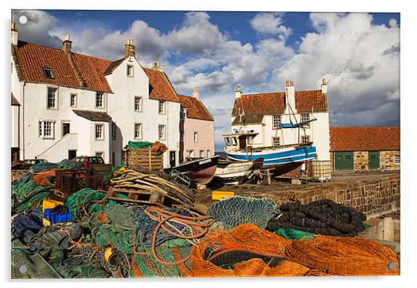 Pittenweem Harbour Acrylic by Lynne Morris (Lswpp)