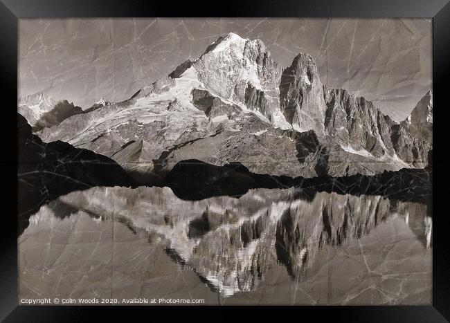 L'Aiguillle Verte mirrored in Lac Blanc Framed Print by Colin Woods
