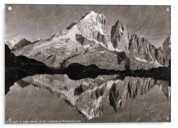 L'Aiguillle Verte mirrored in Lac Blanc Acrylic by Colin Woods