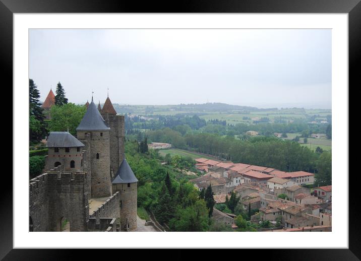 Carcassonne Turrets France  Framed Mounted Print by Jacqui Farrell