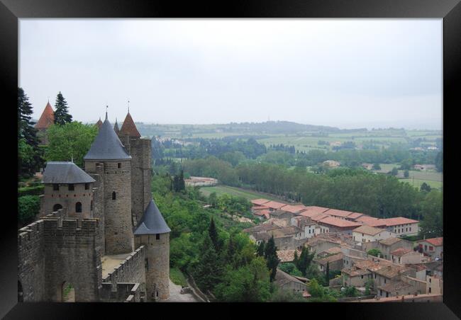 Carcassonne Turrets France  Framed Print by Jacqui Farrell