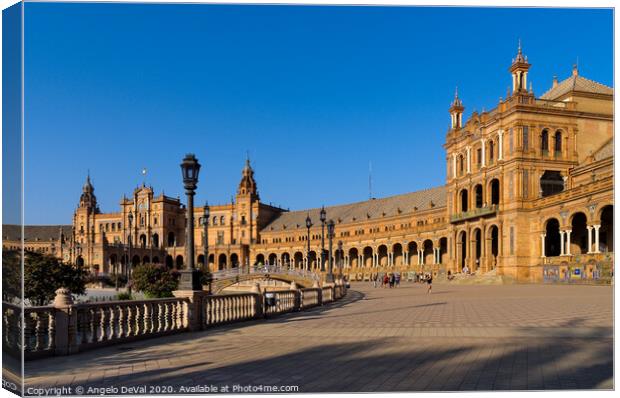 Spain Square in Seville, Andalusia Canvas Print by Angelo DeVal