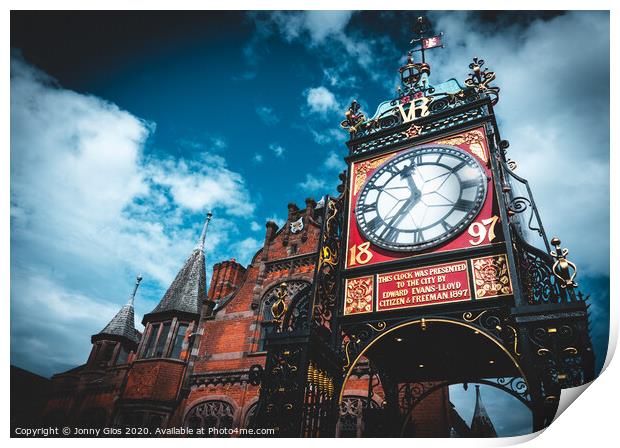 East Gate Clock Chester Print by Jonny Gios
