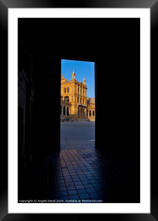 Spain Square Portal in Seville, Spain Framed Mounted Print by Angelo DeVal