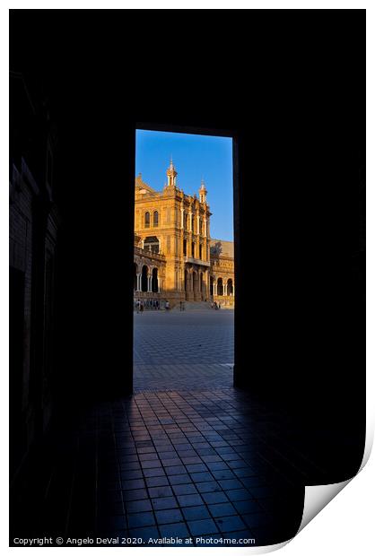 Spain Square Portal in Seville, Spain Print by Angelo DeVal