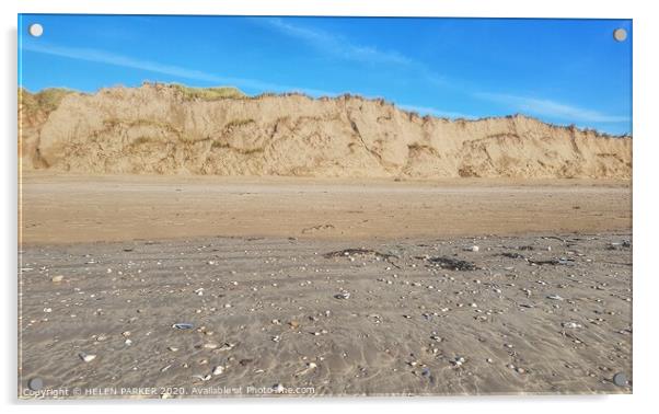 Sandy dunes of Cefn Sidan Beach Acrylic by HELEN PARKER