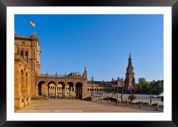 Afternoon Scene in Plaza de Espana Framed Mounted Print by Angelo DeVal