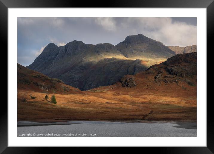 Morning light on the Langdale Pikes - Lake District National Park Framed Mounted Print by Lewis Gabell