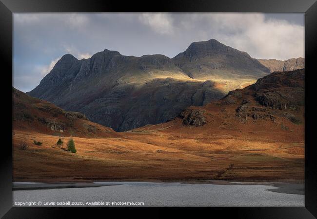 Morning light on the Langdale Pikes - Lake District National Park Framed Print by Lewis Gabell