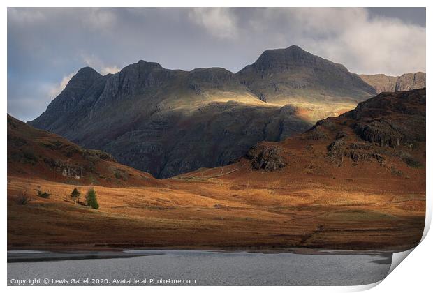 Morning light on the Langdale Pikes - Lake District National Park Print by Lewis Gabell
