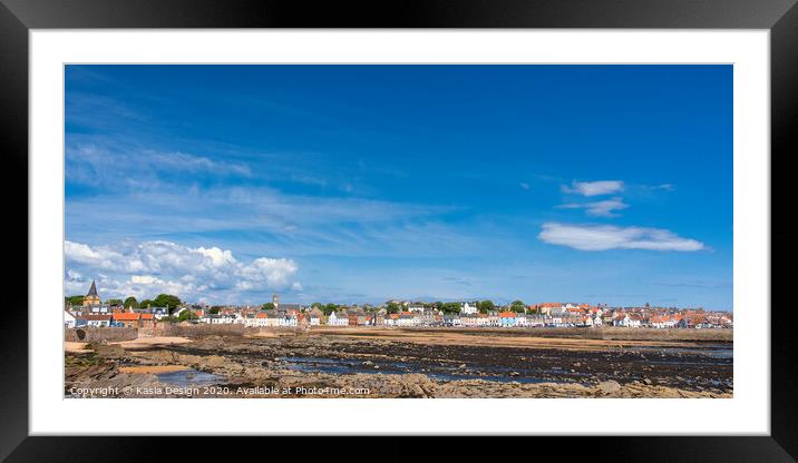 Welcome to Anstruther on the Fife Coastal Path Framed Mounted Print by Kasia Design