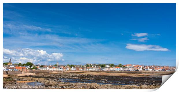 Welcome to Anstruther on the Fife Coastal Path Print by Kasia Design