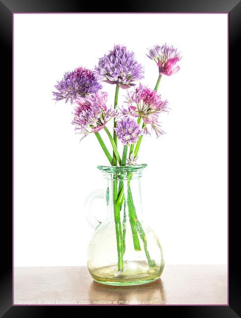 Purple Flowers Framed Print by Clare Edmonds