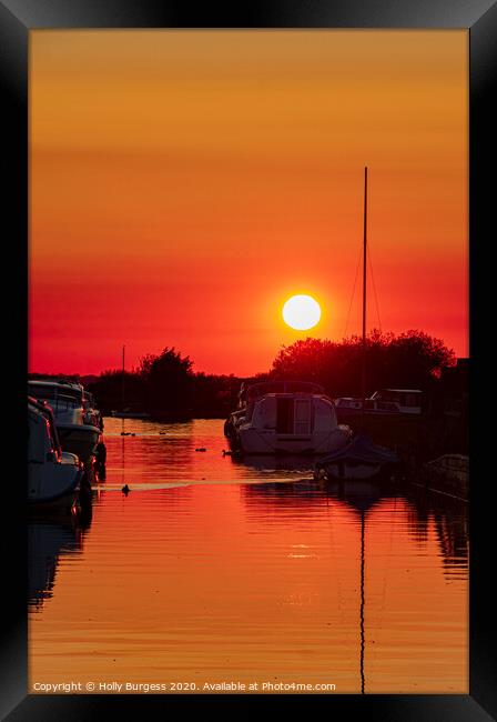 Sunset Infusion over Thurne Dyke Norfolk  Framed Print by Holly Burgess