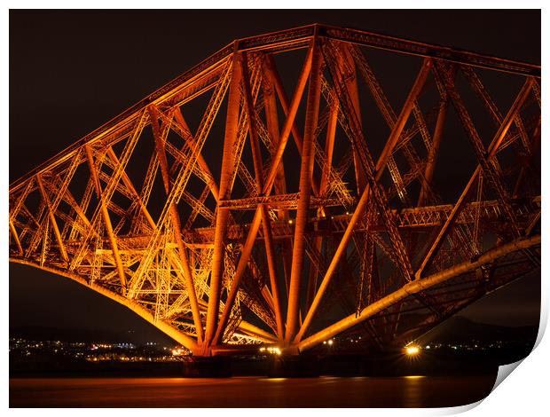 Forth Bridge at night. Print by Tommy Dickson