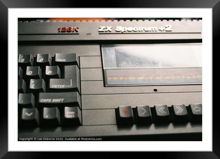 Sinclair ZX Spectrum +2 Framed Mounted Print by Lee Osborne