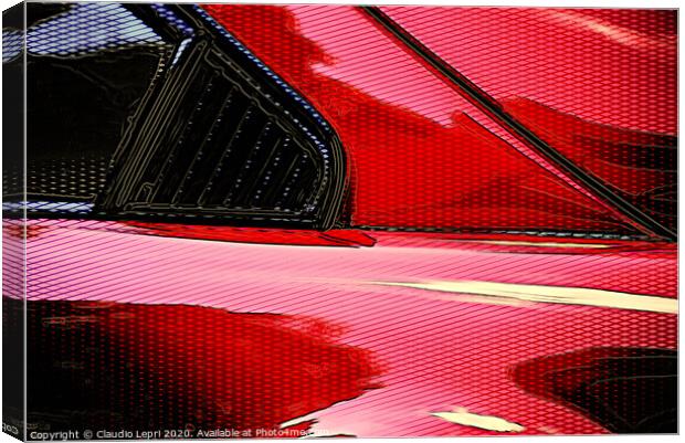 Rosso Ferrari #4 _ Digital Art Canvas Print by Claudio Lepri