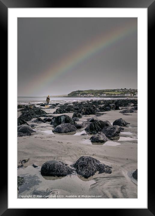 Rainbow On The Rocks Framed Mounted Print by Alan Campbell