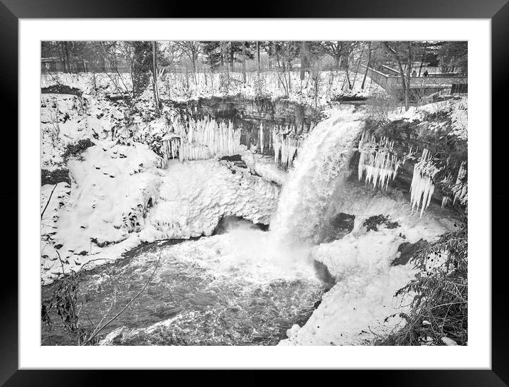 Minnehaha Falls in Minneapolis Framed Mounted Print by Jim Hughes
