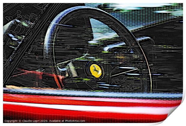 Rosso Ferrari #3 _Digital Art Print by Claudio Lepri