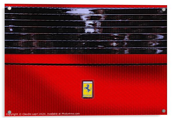 Rosso Ferrari #2 _ Digital Art Acrylic by Claudio Lepri