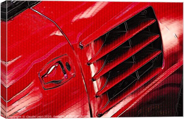 Rosso Ferrari #1 _ Digital Art Canvas Print by Claudio Lepri