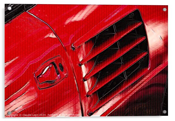 Rosso Ferrari #1 _ Digital Art Acrylic by Claudio Lepri