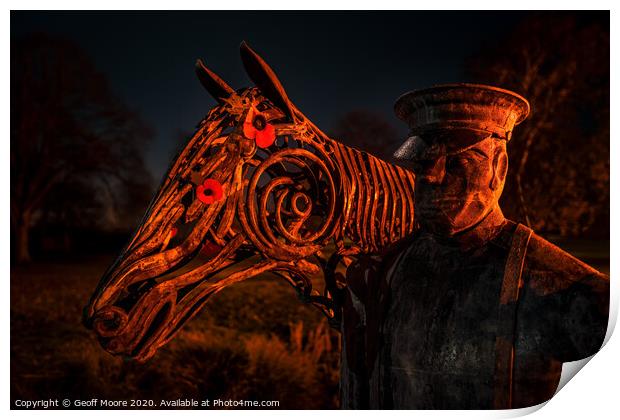 Warhorse War Memorial Sculpture Pershore Print by Geoff Moore