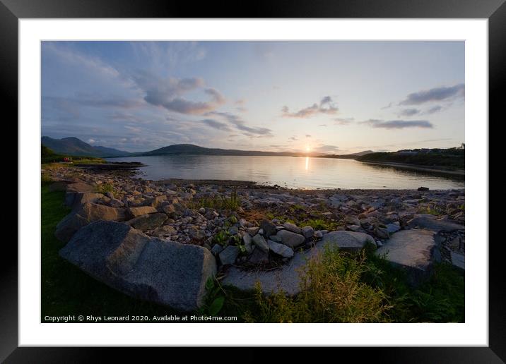 East suisnish, Isle of Raasay. Fish eye bay sunset. Framed Mounted Print by Rhys Leonard