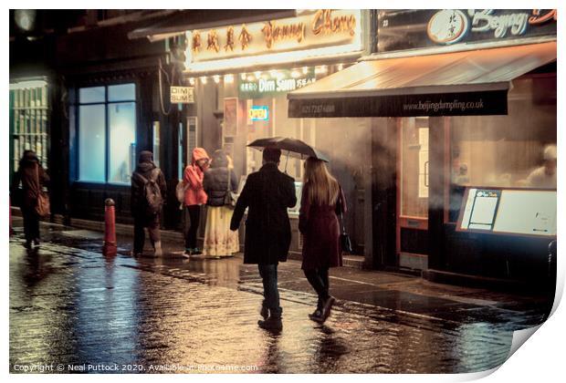 Rainy Night in Soho Print by Neal P