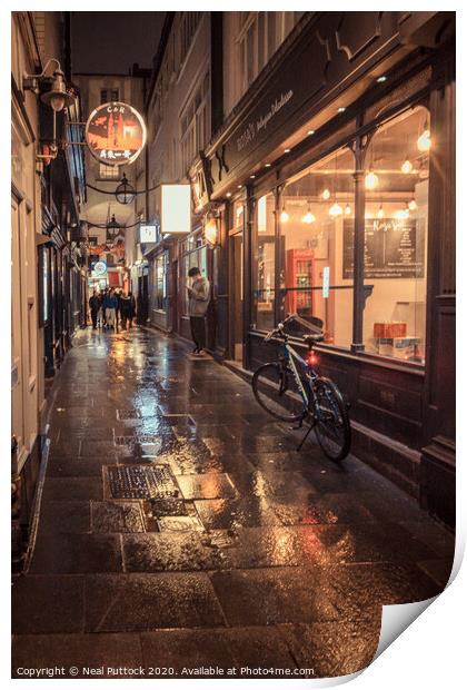 Alleyway at Night Print by Neal P