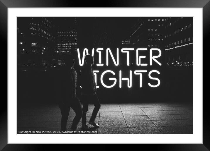 Winter Lights Framed Mounted Print by Neal P
