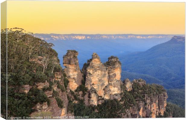 The Three Sisters, Blue Mountains Canvas Print by Kevin Hellon