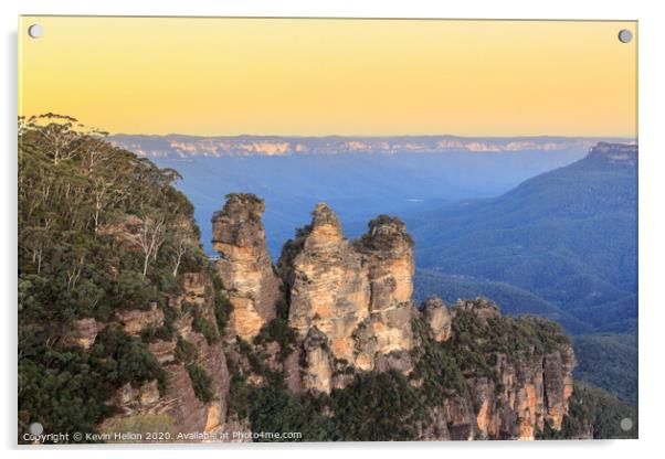 The Three Sisters, Blue Mountains Acrylic by Kevin Hellon