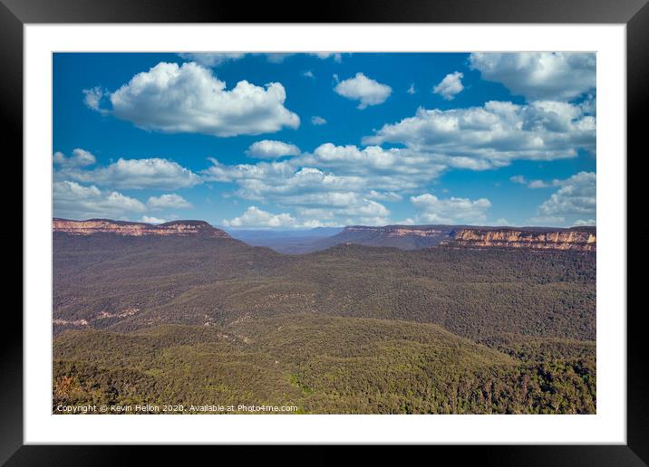 The Blue Mountains,  Framed Mounted Print by Kevin Hellon
