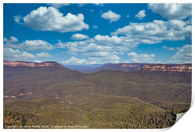 The Blue Mountains,  Print by Kevin Hellon