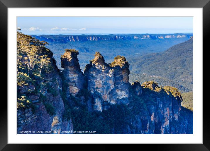 The Blue Mountains,  Framed Mounted Print by Kevin Hellon