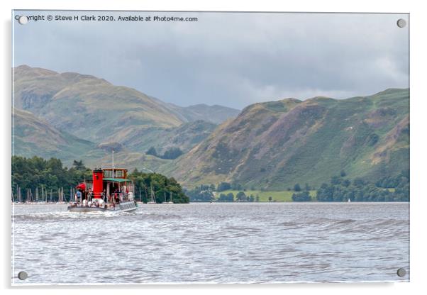 Ullswater Steamer Acrylic by Steve H Clark