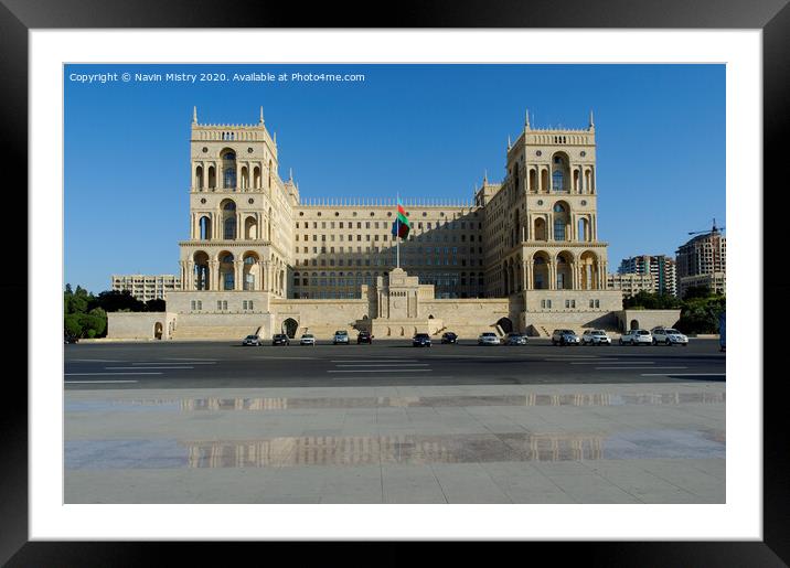 Government House of Baku, Azerbaijan.  Framed Mounted Print by Navin Mistry