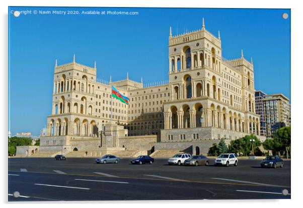 Government House of Baku, Azerbaijan.   Acrylic by Navin Mistry