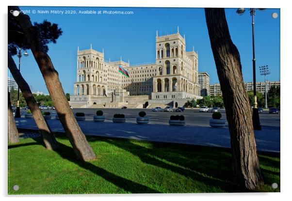 Government House of Baku, Azerbaijan.   Acrylic by Navin Mistry