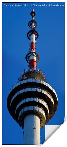 Baku TV Tower Revolving Restaurant, Azerbaijan  Print by Navin Mistry