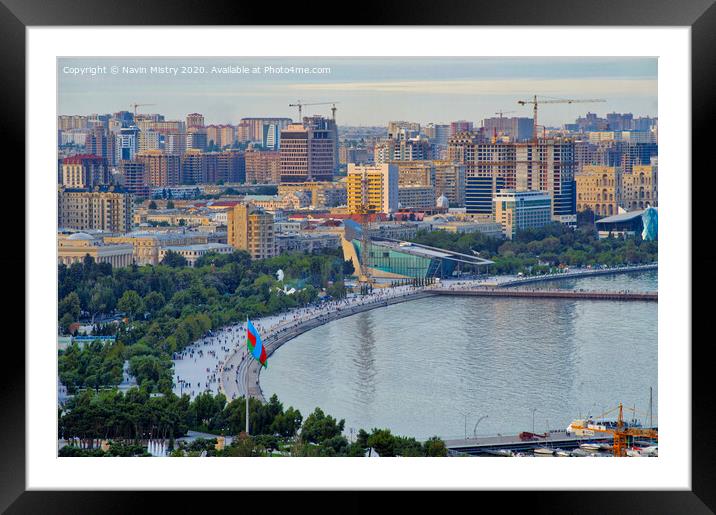 Baku, Azerbaijan, Boulevard,  Framed Mounted Print by Navin Mistry